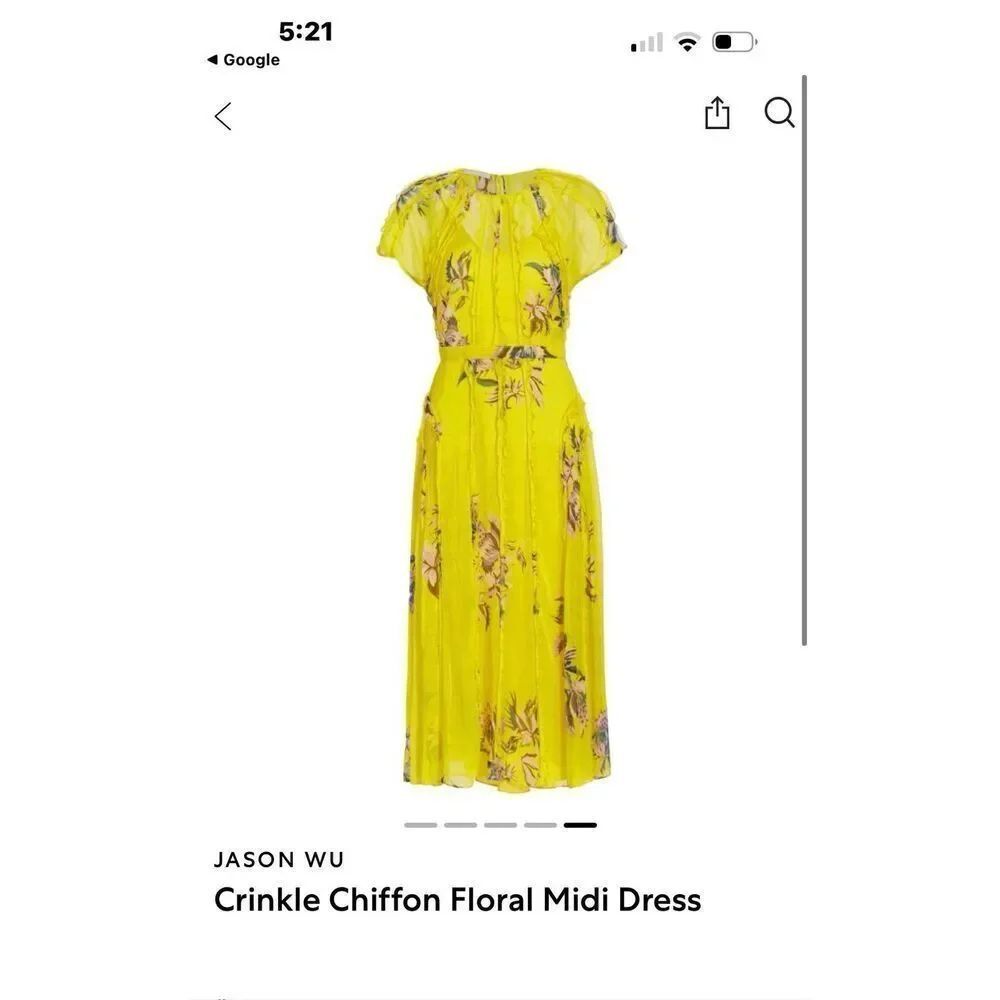 JASON WU Crinkle Chiffon Floral Midi NWT Size 0